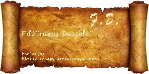 Fónagy Dezső névjegykártya
