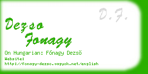 dezso fonagy business card
